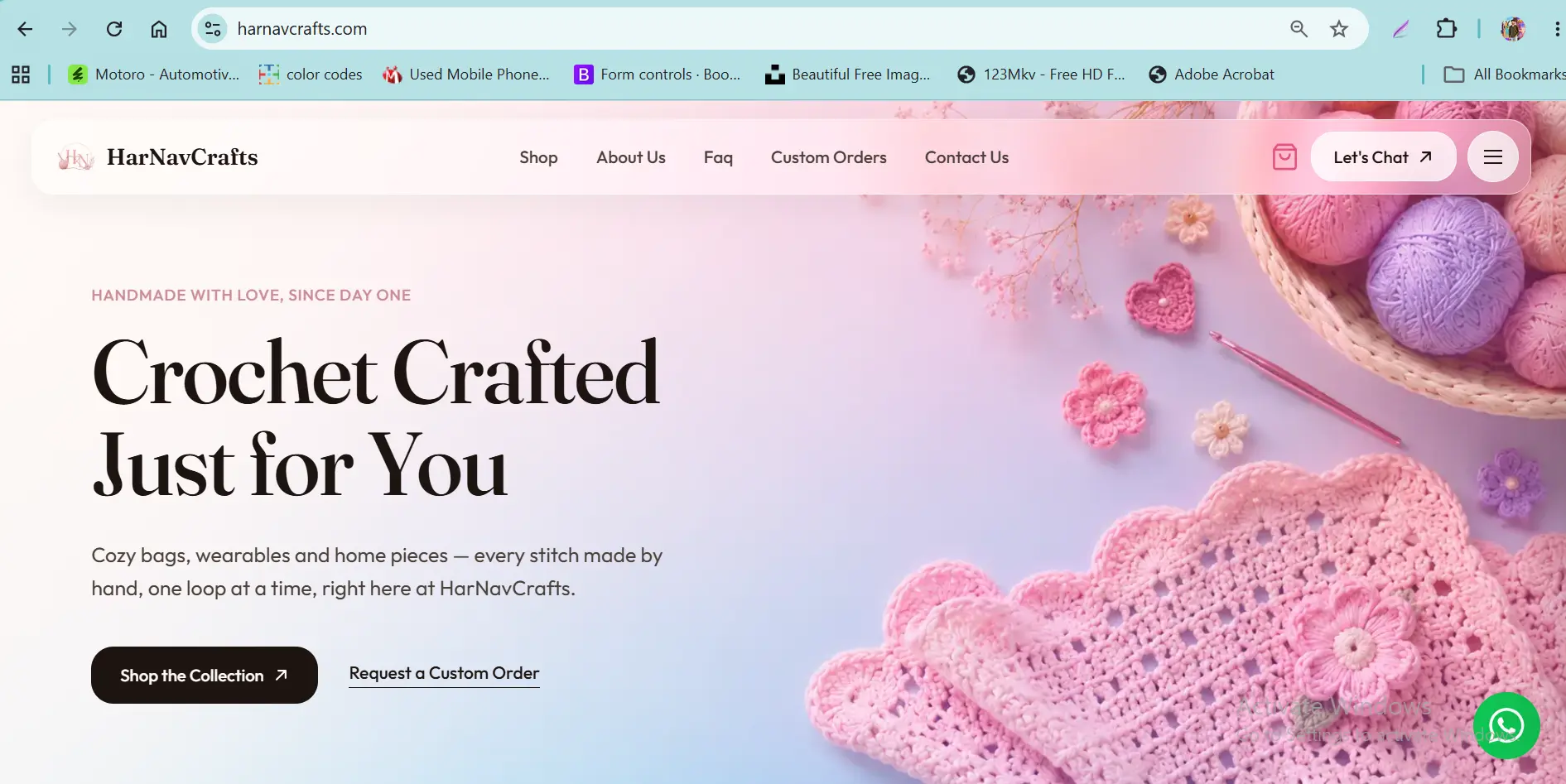 HarNavCrafts - handmade crochet flowers and gifts website